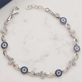Bracelet papillon en argent pour femme contre le mauvais œil